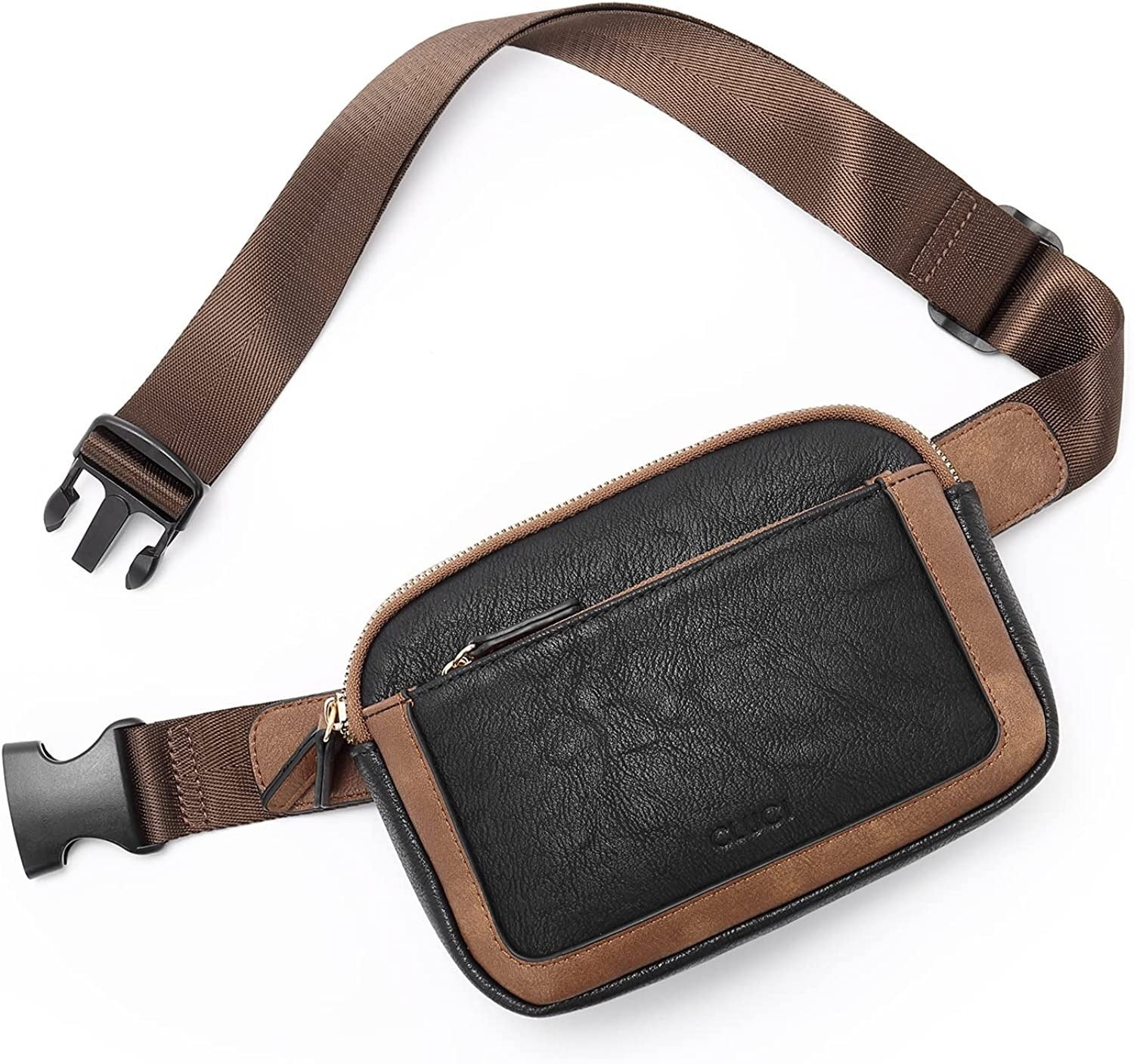 Wholesale Women's PU Waterproof Waist Bag, Retro Color Block Single Shoulder Crossbody Bag